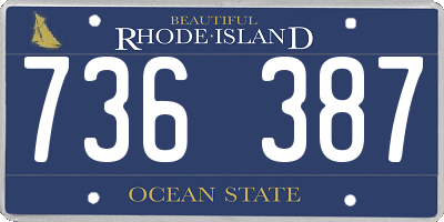 RI license plate 736387