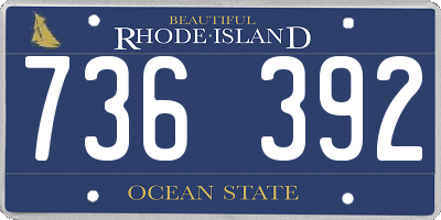 RI license plate 736392