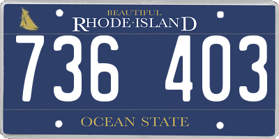 RI license plate 736403