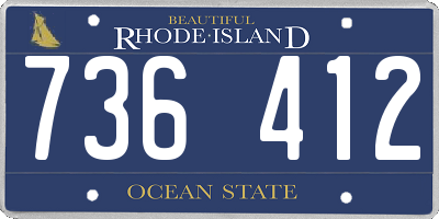RI license plate 736412