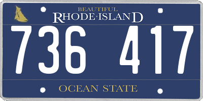 RI license plate 736417