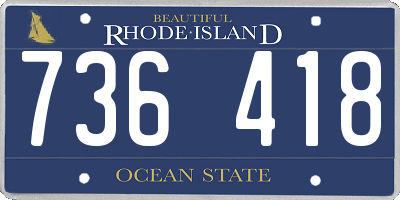 RI license plate 736418