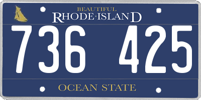 RI license plate 736425