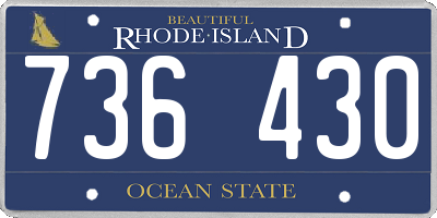 RI license plate 736430