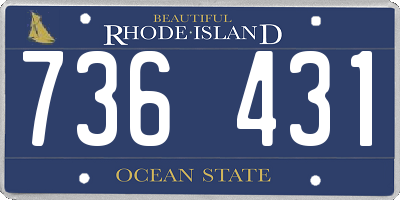 RI license plate 736431