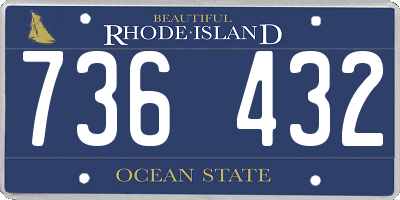 RI license plate 736432