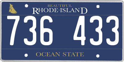 RI license plate 736433