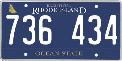 RI license plate 736434