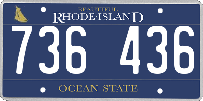 RI license plate 736436