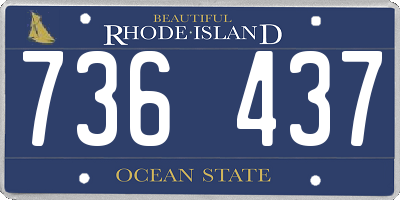 RI license plate 736437