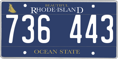 RI license plate 736443