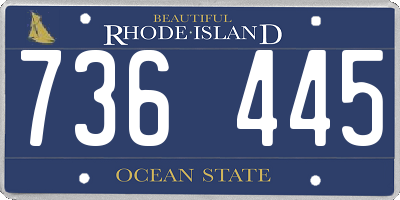 RI license plate 736445