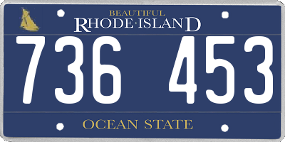 RI license plate 736453