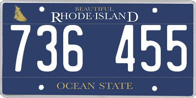 RI license plate 736455