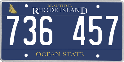 RI license plate 736457
