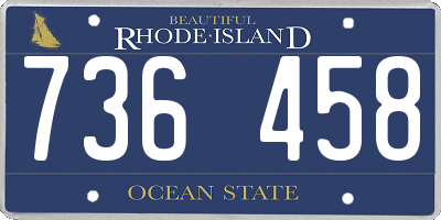 RI license plate 736458