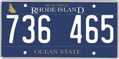 RI license plate 736465