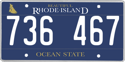 RI license plate 736467