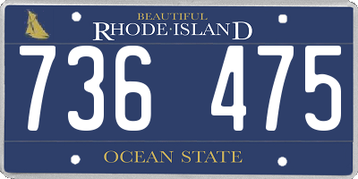 RI license plate 736475