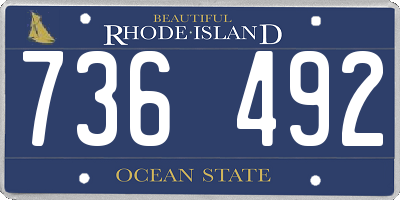 RI license plate 736492