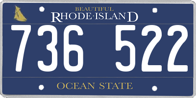 RI license plate 736522
