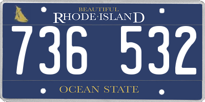 RI license plate 736532