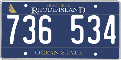 RI license plate 736534