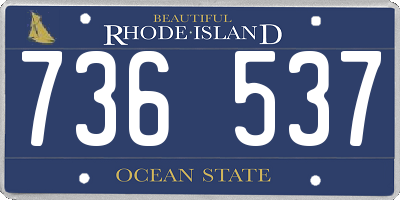 RI license plate 736537