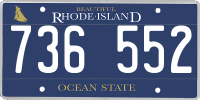 RI license plate 736552