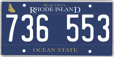 RI license plate 736553