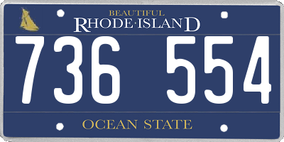 RI license plate 736554