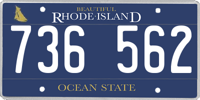 RI license plate 736562