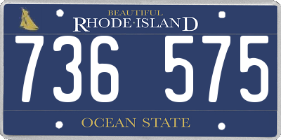 RI license plate 736575