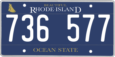 RI license plate 736577