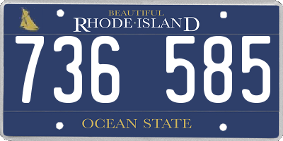 RI license plate 736585