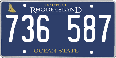 RI license plate 736587