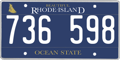 RI license plate 736598