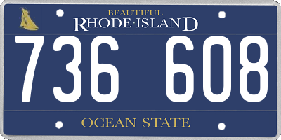 RI license plate 736608
