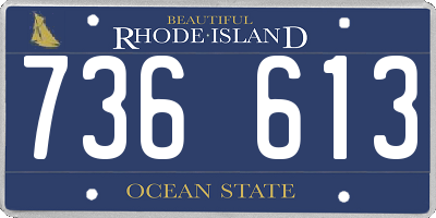 RI license plate 736613