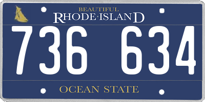 RI license plate 736634