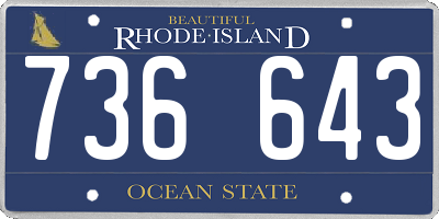 RI license plate 736643