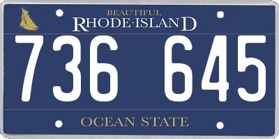 RI license plate 736645