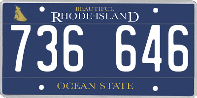 RI license plate 736646