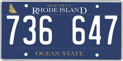 RI license plate 736647