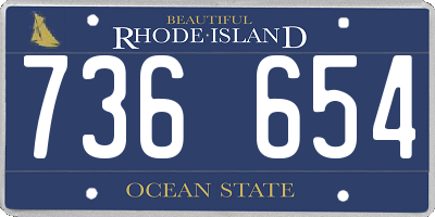 RI license plate 736654