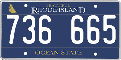 RI license plate 736665