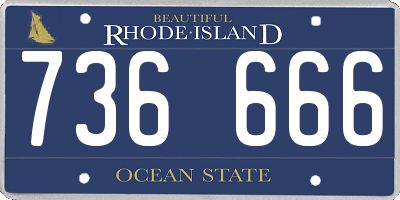 RI license plate 736666