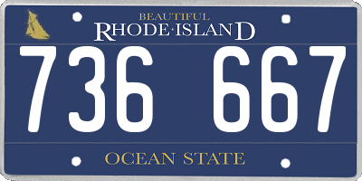 RI license plate 736667