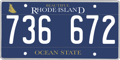 RI license plate 736672