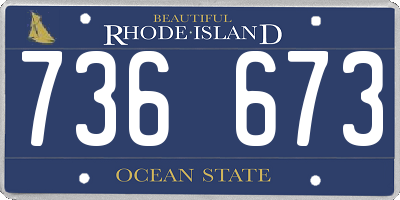 RI license plate 736673